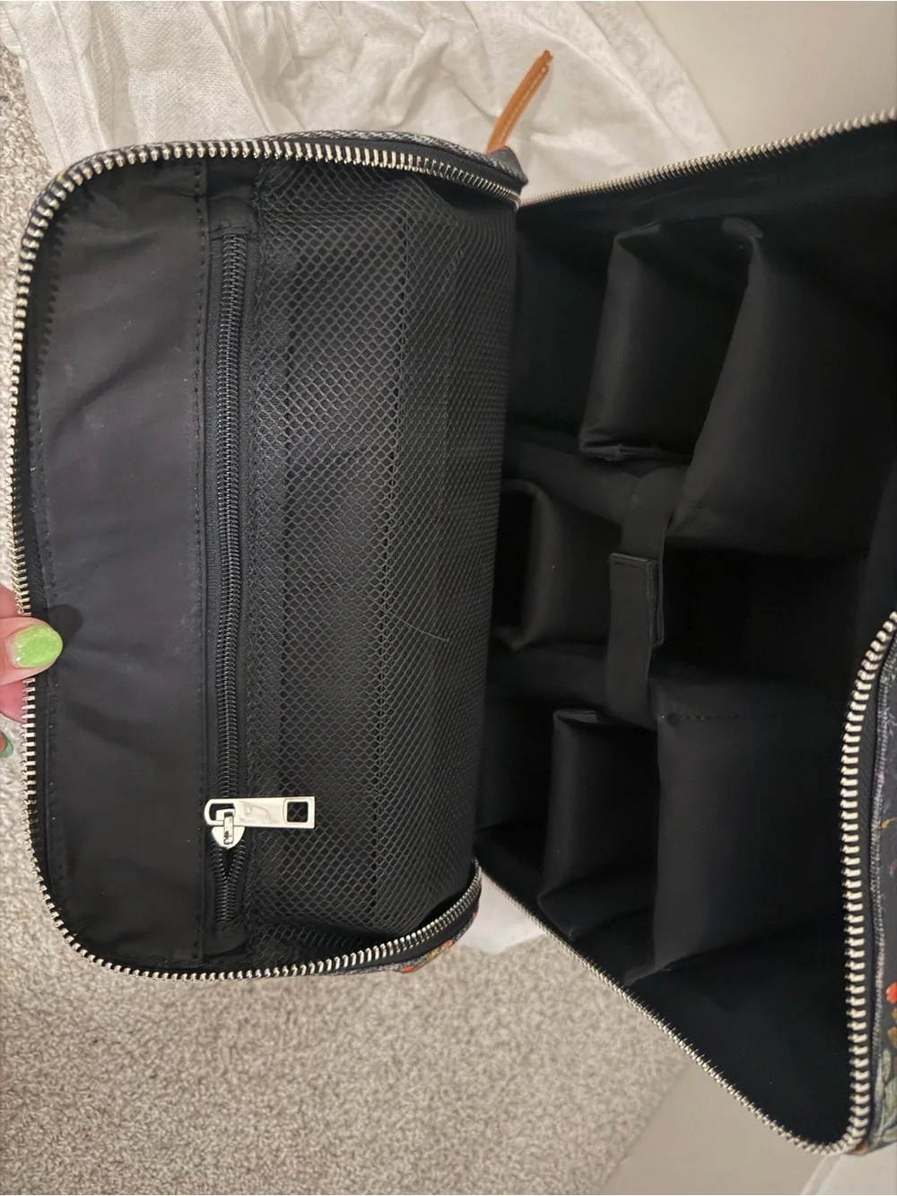 House of Flynn Floral Canvas Olivia Backpack in Black